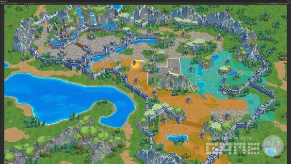 월드맵(왕성): 각 연맹이 영역을 차지하고 있다. 그랜드크로스: 에이지 오브 타이탄/넷마블