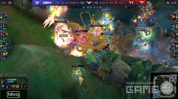 마지막 딜라이트의 라칸을 시작으로한 교전에서 큰 승리를 거두며, 젠지가 3대 0으로 승리했다&nbsp;/ 출처 LCK 공식 유튜브