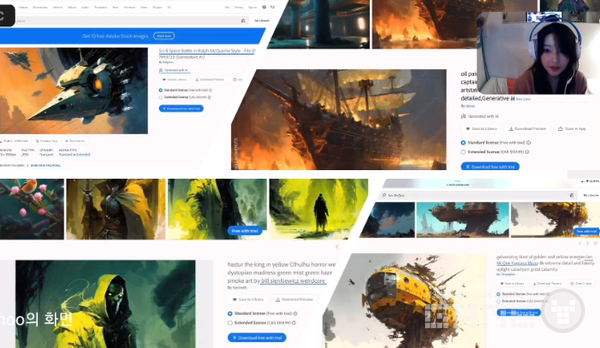어도비스톡에서 판매중인 생성형 인공지능 작품 /추유진 발표자료