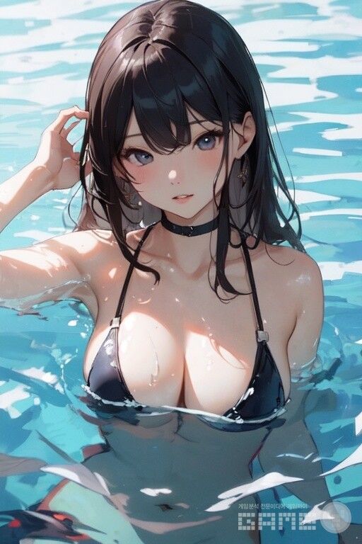 '수영장 미소녀 캐릭터를 그려줘'라고 해서 만들어진 결과물 /게임와이 생성
