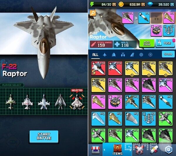 ‘스트라이커즈1945 RE’ 기체 및 파츠 /컴투스