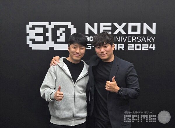 (왼쪽부터) 이준호 크리에이티브 디렉터 , 윤명진 네오플 대표 / 게임와이 촬영