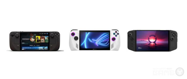 왼쪽부터 'Steam Deck',&nbsp;'ROG Ally', 'Legion Go' / 이미지 출처 : Amazon
