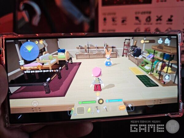 동숲과 같이 밝은 분위기의 게임이다. 지스타 딩컴 모바일 /게임와이 촬영