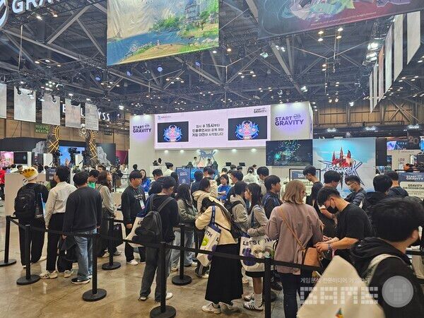 그라비티 부스에서는 라그나로크3에 가장 많은 줄이 생성됐다. /게임와이 촬영