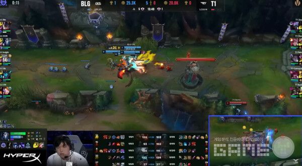 BLG도 3세트 13분만에 5천골드 차이를 벌리며 강한 공격력을 과시했다&nbsp;/ 출처 LCK 유튜브