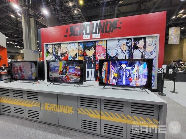 4GROUND9의 영상도 부스 내에서 확인할 수 있다 / 게임와이 촬영