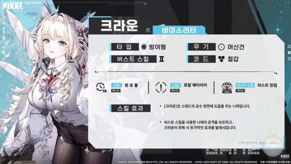 크라운은 공수 양면에 도움을 주는 니케다