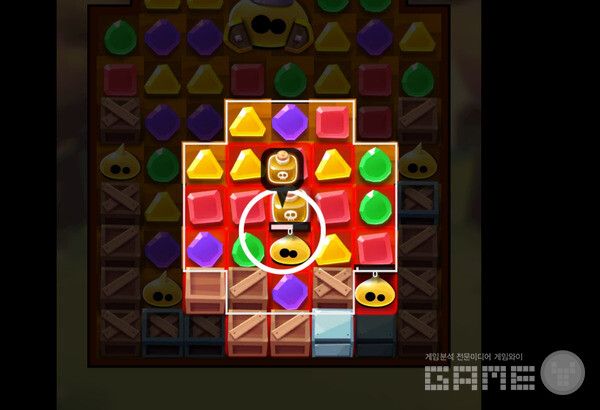 특수 블록을 그 자리에서 터트리는 것이 아니라, 일정 범위 내에서 움직일 수 있다는 것이 이 게임 최대의 특징이다. 이동 영역 범위 밖을 벗어나서 손을 놓으면 취소가 된다.&nbsp;애니팡 매치 라이크 /게임와이 촬영