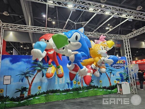 소닉도 참가했다. 플레이엑스포 /게임와이 촬영