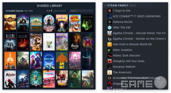 스팀 가족 공유 기능&nbsp;