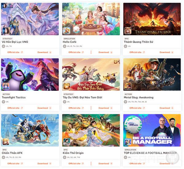 베트남 VNG 게임들