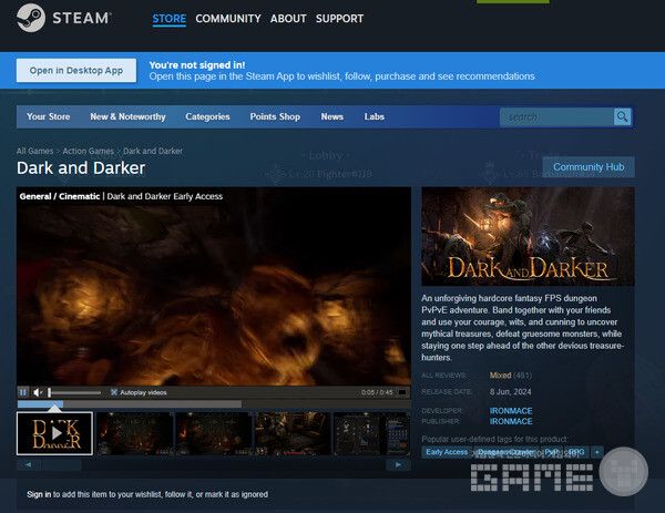 스팀에 재출시된 다커 앤 다커