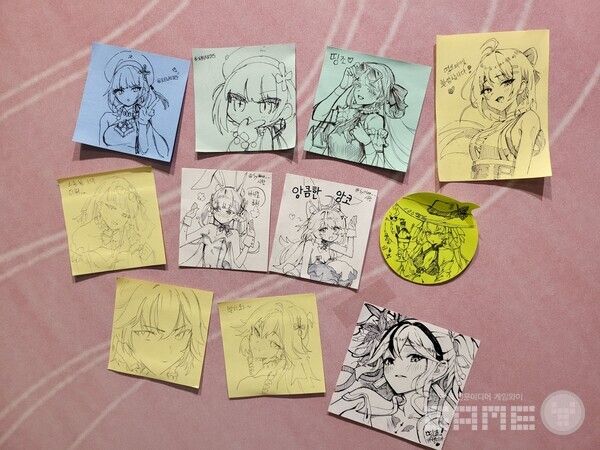 메모지 공간에서는 금손들의 그림도 볼 수 있었다&nbsp;/ 게임와이 촬영