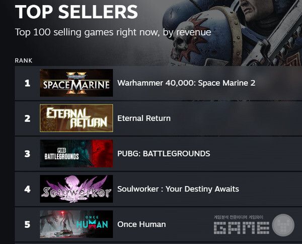 국내 스팀 매출 순위 /스팀