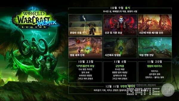월드 오브 워크래프트 군단 리믹스 인포그래픽