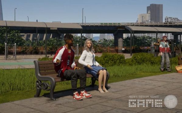 하이 인조이 그래픽. 여성의 얼굴을 보면 변화가 뚜렷하다