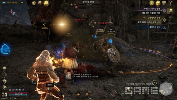 그래픽이나 타격감도 좋은 편이다.&nbsp;레전드 오브 이미르 /게임와이 촬영