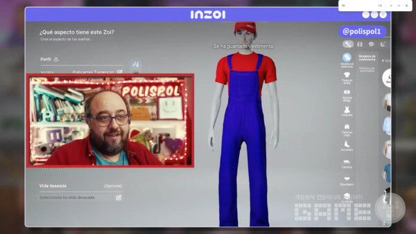 슈퍼마리오 복장의 캐릭터를 생성한 크리에이터. 인조이 /크래프톤