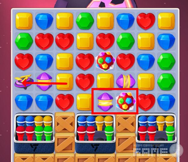 연출 진행시에도 터트릴 수 있다. 퍼즐 세븐틴. /게임와이 촬영