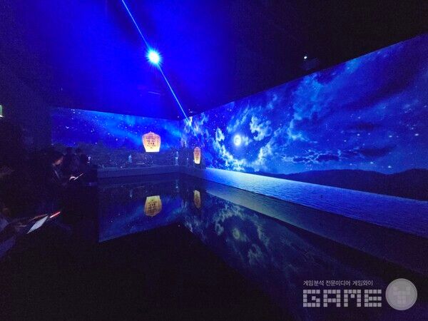 로스트아크 미디어아트 전시회 '빛의 여정' 현장 / 게임와이 촬영