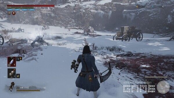 보기만 해도 추워보이는 겨울을 배경으로&nbsp;