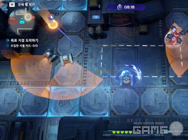 슈슈슉 스파이 1호를 조종해 적을 피해 목표 지점으로 이동하면 된다. 적