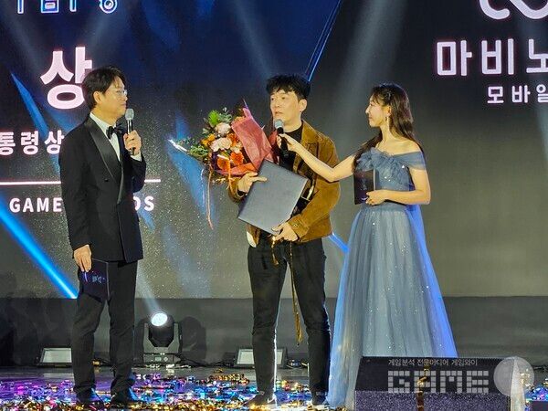 김동건 대표는 마비노기 IP를 사랑해 준 이용자들에게 감사 인사를 전했다 / 게임와이 촬영&nbsp;