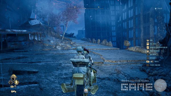 오토바이를 타고 질주