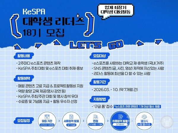 KeSPA 대학생리더스 18기 /한국e스포츠협회