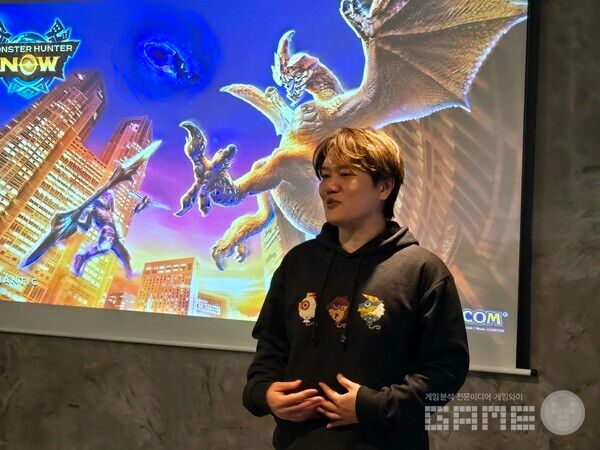 나이언틱 몬스터헌터 나우 인터뷰 현장, 신상석 디자이너 / 게임와이 촬영
