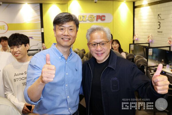 장병규 의장과 젠슨 황 /크래프톤