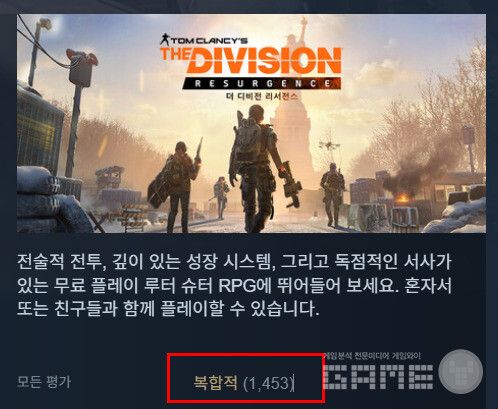 전체 이용자 평가는 '복합적(Mixed)'으로 집계됐다. 누적 평가는 1453건이며, 한국어 이용자 평가만 추리면 '대체로 부정적'으로 등급이 더 낮다. 