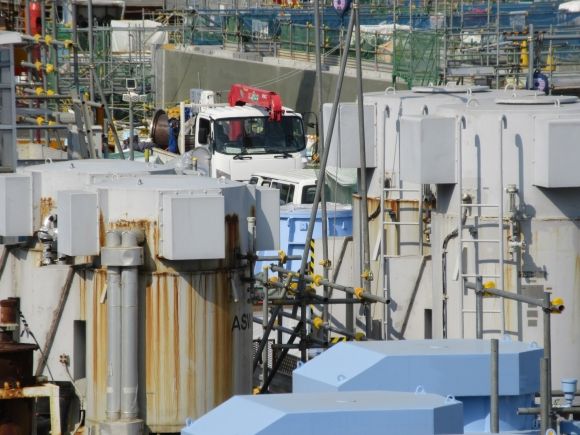 ▲ 일본 후쿠시마 제1원자력발전소 내 오염수 방류를 위한 시설 공사. 사진=도쿄전력