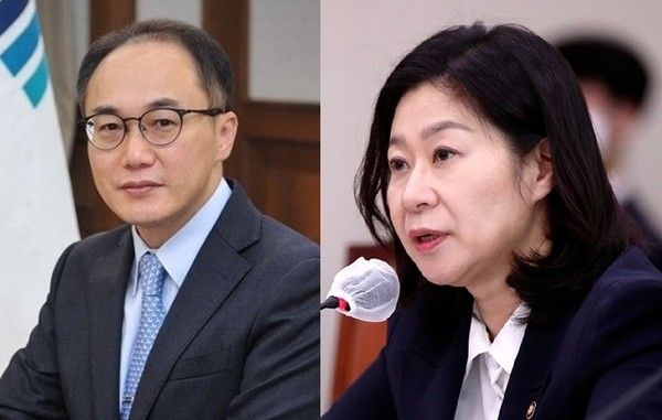 ▲ 이원석 검찰총장과 이노공 법무부 장관 직무대행. 사진=대검찰청, 뉴시스