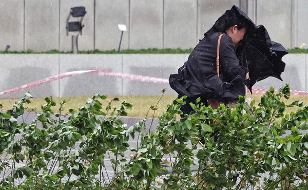 ▲ 강풍주의보가 내려진 6일 서울 중구 거리에서 시민이 비바람에 휘청이고 있다. 기상청은 7일 오전에도 강풍속에 서울 아침 최저기온이 3도를 기록하는 등 전날보다 12도 이상 떨어지면서 체감온도가 영하 1도를 기록할 것으로 전망했다. 2023.11.06. 사진=뉴시스