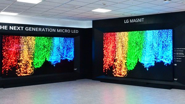 ▲ LG전자의 차세대 마이크로 LED 사이니지와 'LG 매그니트(MAGNIT)'. 사진=LG전자