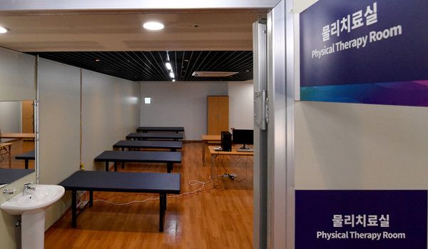 ▲ 선수촌 메디컬센터 물리치료실 모습. 사진=뉴시스