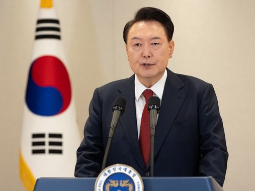 ▲ 윤석열 대통령이 12일 서울 용산 대통령실 청사에서 대국민 담화를 하고 있다. 사진=대통령실