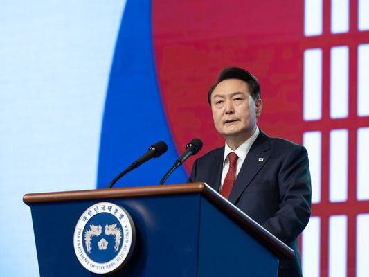 ▲ 윤석열 대통령이 1일 서울 중구 유관순기념관에서 열린 제105주년 3·1절 기념식에서 기념사를 하고 있다. 사진=뉴시스