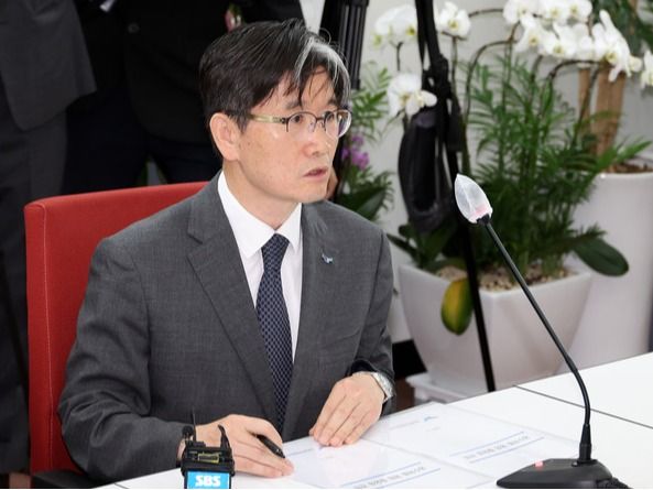 ▲ 오동운 고위공직자범죄수사처장(공수처장)이 14일 오전 서울 여의도 국회에서 추경호 국민의힘 원내대표를 예방하며 발언하고 있다. 2024.06.14. 사진=뉴시스