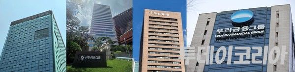 ▲ 4대 금융지주 전경. 사진=투데이코리아