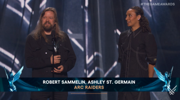 ▲ 넥슨의 신작 ‘아크 레이더스(ARC Raiders)’가 TGA서 최고의 멀티플레이어 게임 부문을 수상했다. 사진=TGA 유튜브 갈무리