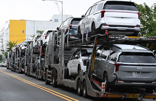 ▲ 지난 7월 1일 경기 평택항 자동차 전용부두에 수출용 차량이 세워져 있는 모습. 사진=뉴시스