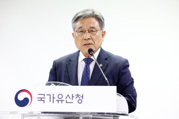 ▲ 허민 국가유산청장이 서울 종로구 국립고궁박물관에서 세곈문화유산 ‘종묘’ 앞 세운재정비촉진계획 관련 입장 및 향후 대응 발표 기자간담회를 하고 있다. 사진=뉴시스