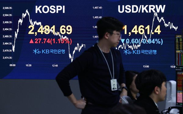 ▲ 4일 오후 서울 여의도 KB국민은행 스마트딜링룸에서 딜러들이 업무를 보고 있다. 사진=뉴시스