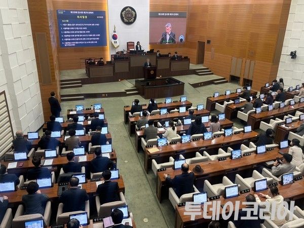 ▲ 7일 서울시의회 제328회 임시회 제5차 본회의가 진행되고 있다. 사진=투데이코리아