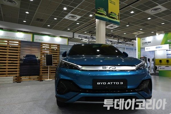 ▲ 지난 6월 4일 개막한 'EV 트렌드 코리아 2025'에 마련된 BYD 부스. 사진=투데이코리아
