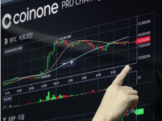 ▲ 서울 용산구 코인원 고객센터 모니터에 비트코인이 거래되고 있다. 사진=뉴시스.