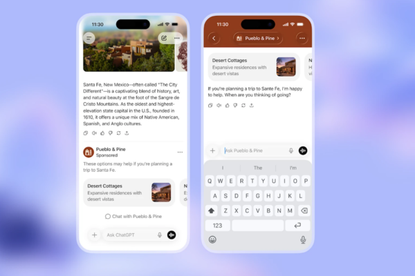 ▲ 광고가 붙은 챗GPT의 이미지. 사진=챗GPT 홈페이지 갈무리